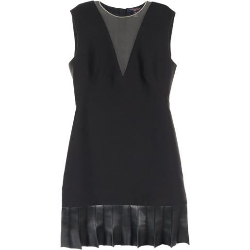 Louis Vuitton Pre-Owned - abito midi 10's fin flounce mikado - donna - lana/nylon/seta/montone/poliestere/poliuretano - 38 - nero