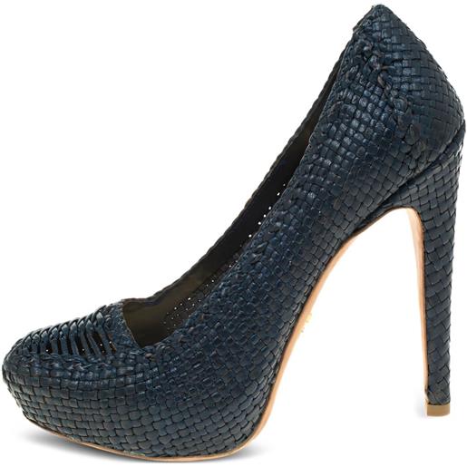 Prada Pre-Owned - pumps madra con tacco 135mm - donna - pelle di vitello/pelle di vitello/pelle di vitello/gomma - 38 - blu