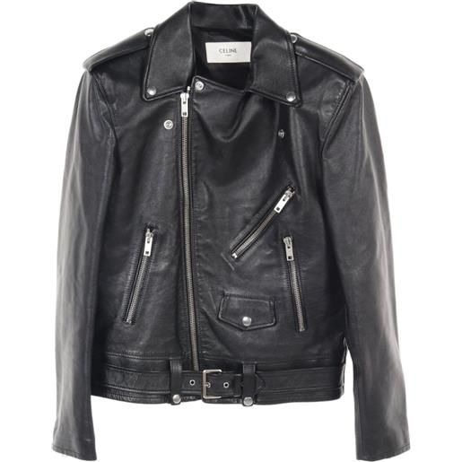 Celine Pre-Owned - giacca in pelle anni 2010 - uomo - pelle di vitello - 50 - nero