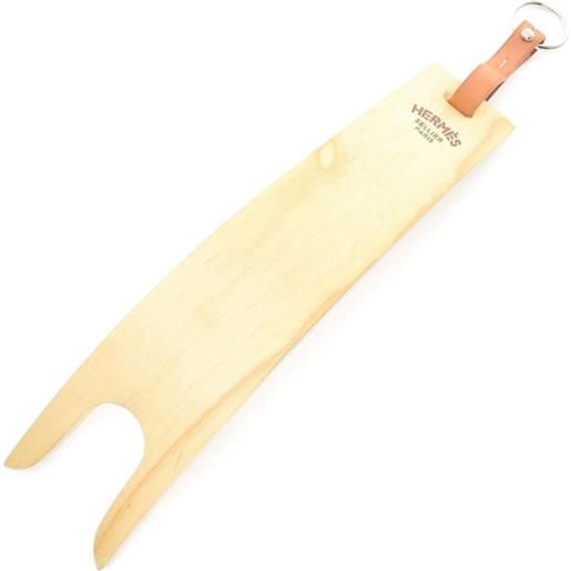 Hermès Pre-Owned - componenti metalliche con logo anni 2020 - donna - pelle di vitello/legno - taglia unica - toni neutri