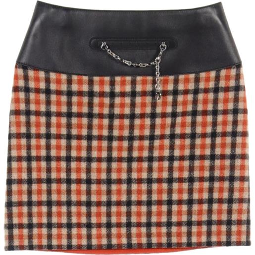 Hermès Pre-Owned - gonna 2010 - donna - cashmere/lana/pelle di agnello - 34 - toni neutri