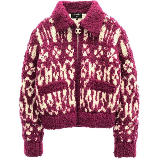 CHANEL Pre-Owned - giacca in maglia anni 2010 - donna - lana/poliammide/seta/cashmere - 40 - rosa