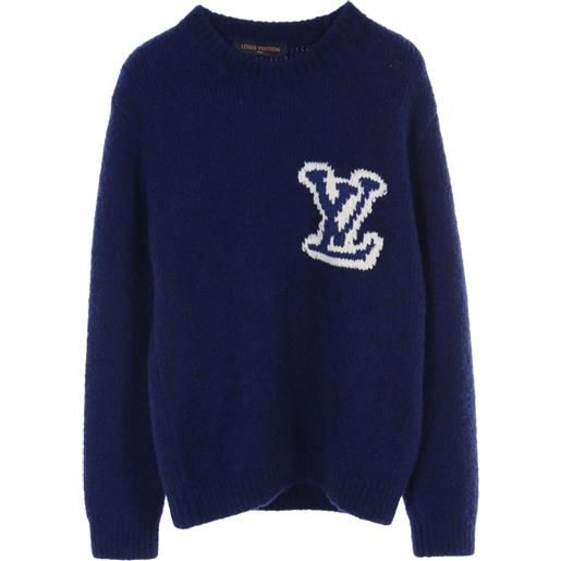 Louis Vuitton Pre-Owned - maglione con intarsio lv anni 2010 - uomo - yak/poliammide/elastam/lana - l - blu