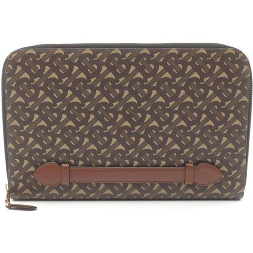 Burberry Pre-Owned - clutch con monogramma tb anni 2010 - uomo - pvc - taglia unica - marrone