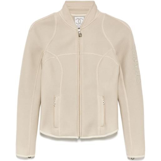 CHANEL Pre-Owned - giacca sportiva 2003 - donna - poliestere/poliestere metallizzato - taglia unica - toni neutri