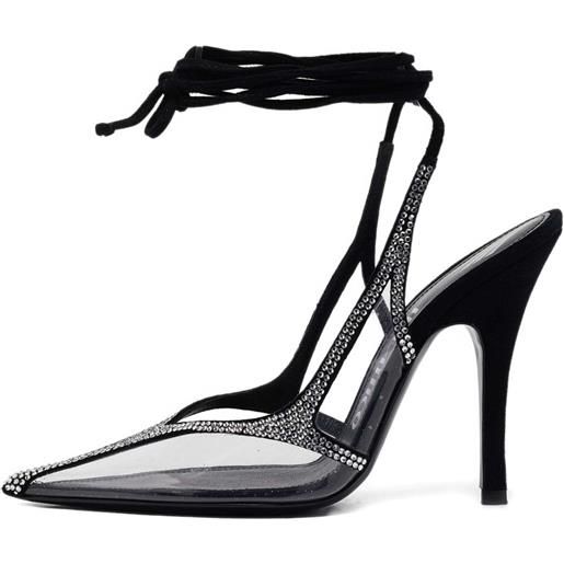 The Attico - pumps con cristalli 120mm - donna - pelle/pelle/pvc/pvc - 38 - nero