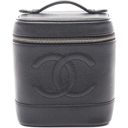 CHANEL Pre-Owned - trousse cc case in pelle caviar 2002-2003 - donna - pelle caviar - taglia unica - nero