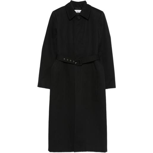 Balenciaga Pre-Owned - cappotto con cintura anni 2000 - donna - cotone/cupro - 34 - nero