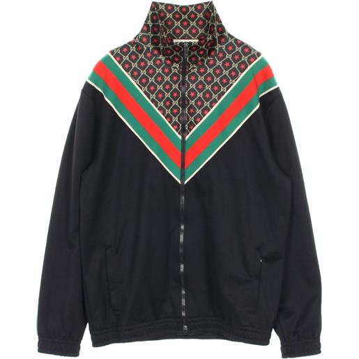 Gucci Pre-Owned - giacca sportiva gg con stampa anni 2010 - uomo - cotone/poliestere/poliammide - l - nero
