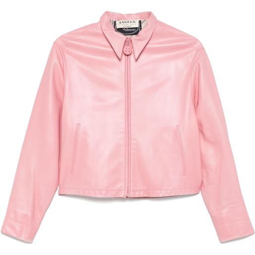 A.N.G.E.L.O. Vintage Cult - giacca in pelle pre-owned anni '2000 - donna - seta/pelle di vitello - 42 - rosa