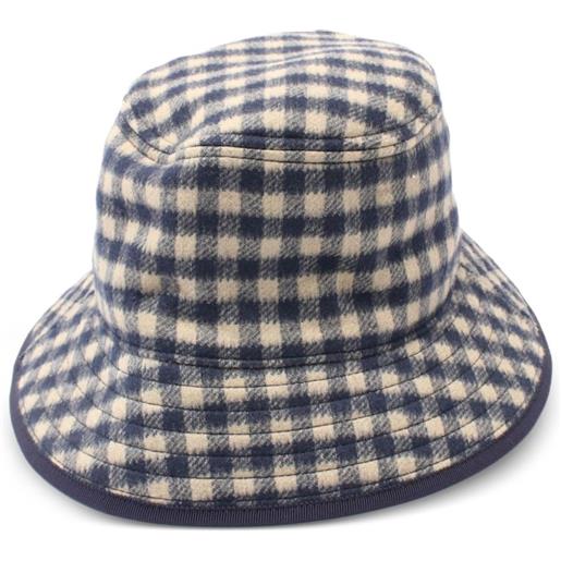 Gucci Pre-Owned - cappello bucket in lana a quadri anni 2010 - unisex - lana/viscosa/seta/cotone - m - blu