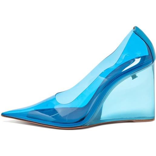 Amina Muaddi - pumps con zeppa 95mm - donna - pvc/gomma/pvc/pelle di vitello - 38 - blu