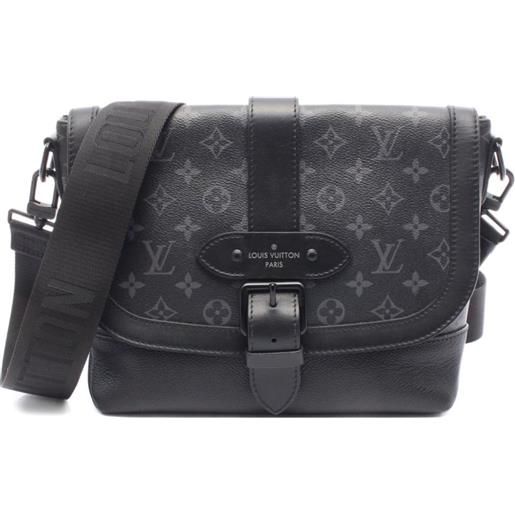Louis Vuitton Pre-Owned - borsa messenger saumur 2021 - uomo - pvc/pelle - taglia unica - nero