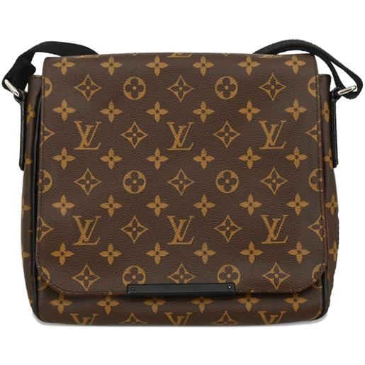 Louis Vuitton Pre-Owned - borsa a spalla macassar district pm con monogramma 2015 - uomo - pelle/pvc - taglia unica - marrone