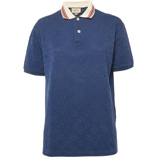 Gucci Pre-Owned - polo con motivo gg - uomo - cotone - s - blu