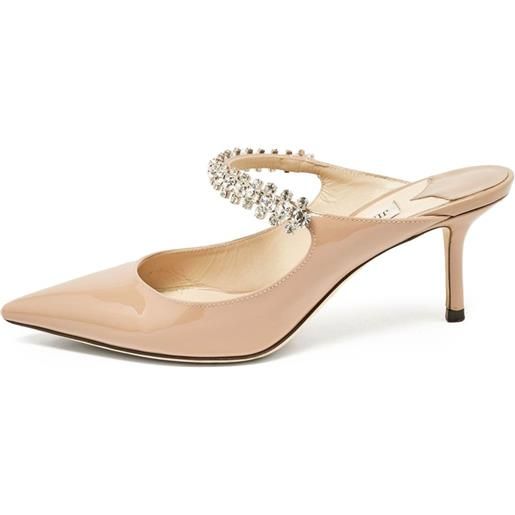 Jimmy Choo Pre-Owned - mules bing con cristalli 65mm - donna - pelle di vitello/pelle di vitello/pelle di vitello - 36.5 - toni neutri