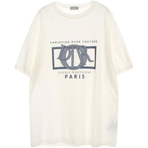 Christian Dior Pre-Owned - t-shirt con stampa anni 2010 - uomo - cotone - xl - bianco