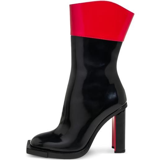 Alexander McQueen Pre-Owned - stivaletti con design color-block 105mm - donna - pelle di vitello/pelle di vitello/pelle di vitello/gomma - 38.5 - nero