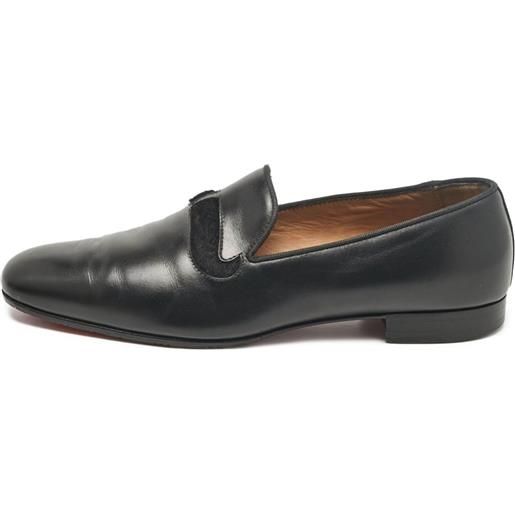 Christian Louboutin Pre-Owned - mocassini in pelle - uomo - cavallino/pelle/pelle/pelle/gomma - 43 - nero