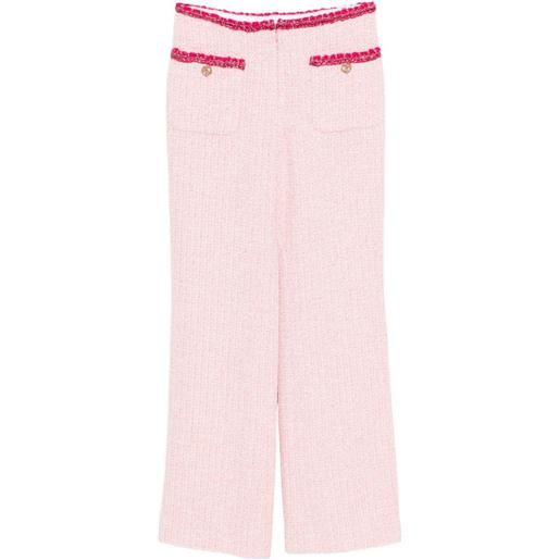 CHANEL Pre-Owned - pantaloni in tweed - donna - viscosa/acrilico/fibra metallica/lana/poliammide/seta - 36 - rosa