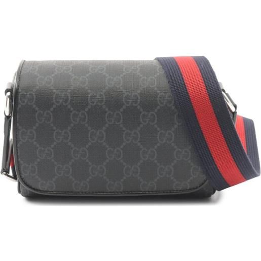 Gucci Pre-Owned - borsa a spalla gg supreme anni 2020 - uomo - tela - taglia unica - nero