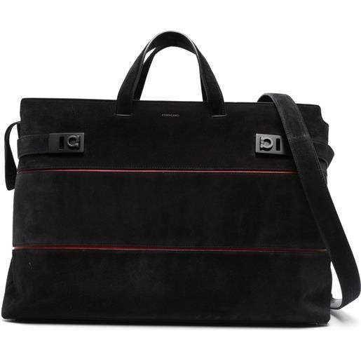 Ferragamo Pre-Owned - borsa tote gancini - uomo - pelle di vitello - taglia unica - nero