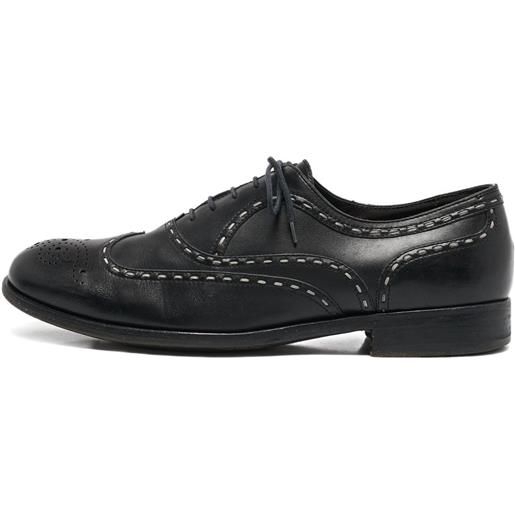 Bottega Veneta Pre-Owned - oxford in pelle - uomo - pelle/pelle/pelle - 43 - nero