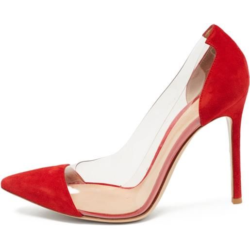 Gianvito Rossi - pumps in pelle scamosciata 110mm pre-owned - donna - pvc/pelle scamosciata/pvc/pelle - 38 - rosso