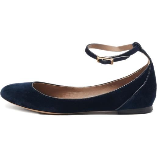 Chloé Pre-Owned - ballerine in pelle - donna - pelle/velluto/pelle - 38 - blu
