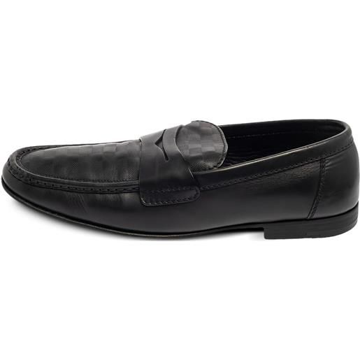 Louis Vuitton Pre-Owned - mocassini santiago - uomo - pelle di vitello/pelle di vitello/pelle di vitello - 41.5 - nero