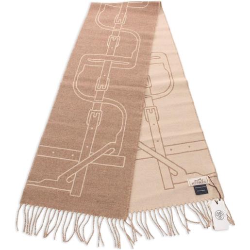 Hermès Pre-Owned - sciarpa mors a jouets in cashmere anni 2020 - unisex - cashmere - taglia unica - toni neutri