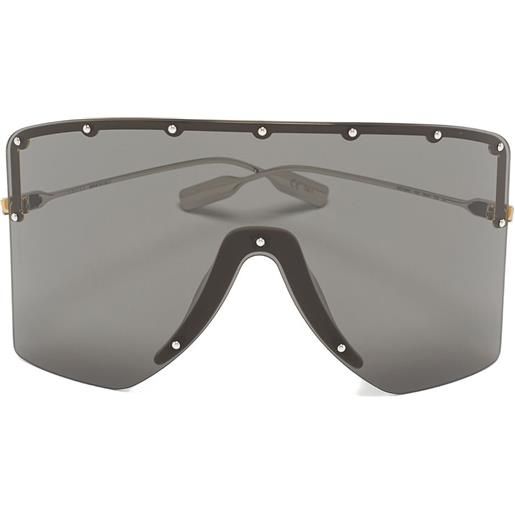 Gucci Pre-Owned - occhiali da sole a mascherina - uomo - metallo - taglia unica - nero