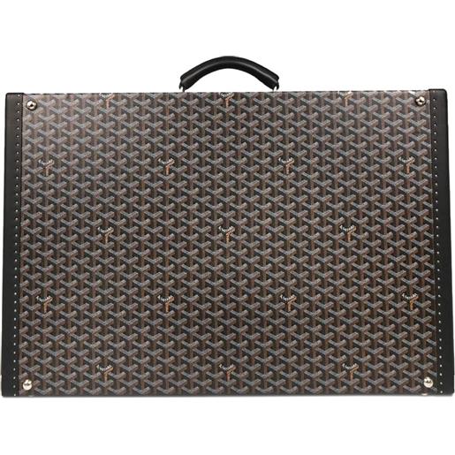 Goyard Pre-Owned - valigia trunk 2017 - uomo - pelle/pvc - taglia unica - nero