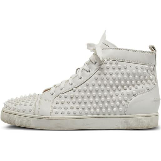 Christian Louboutin Pre-Owned - sneakers louis spikes - uomo - gomma/pelle/pelle - 44.5 - bianco
