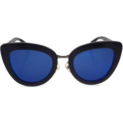 CHANEL Pre-Owned - occhiali da sole cat-eye 1990-2000 - donna - acrilico/placcatura in oro - taglia unica - nero