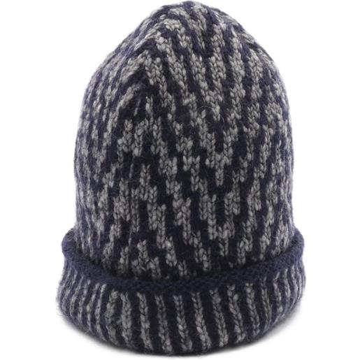 CHANEL Pre-Owned - berretto coco mark 1986-1988 - donna - mohair/lana/poliammide/alpaca - taglia unica - blu