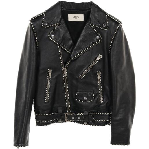 Celine Pre-Owned - giacca in pelle anni 2010 - uomo - pelle di vitello - 44 - nero