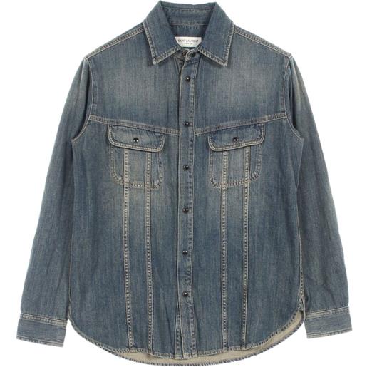 Saint Laurent Pre-Owned - camicia denim anni 2010 - uomo - cotone - xs - blu