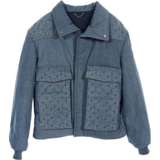 Louis Vuitton Pre-Owned - giacca denim monogram shadow anni 2010 - uomo - cotone - 46 - blu