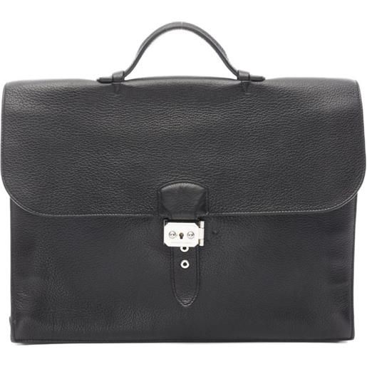 Hermès Pre-Owned - portadocumenti sac à dépêche 38 2008 - uomo - pelle di vitello - taglia unica - nero