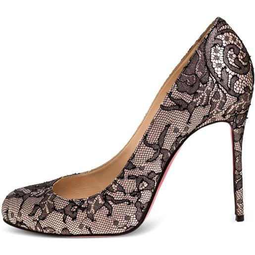 Christian Louboutin Pre-Owned - pumps follies 110mm - donna - tessuto/raso/pelle/pelle/gomma - 36 - nero
