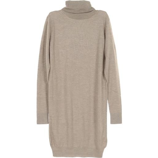 Hermès Pre-Owned - abito a collo alto anni 2010 - donna - seta/cashmere - 34 - toni neutri