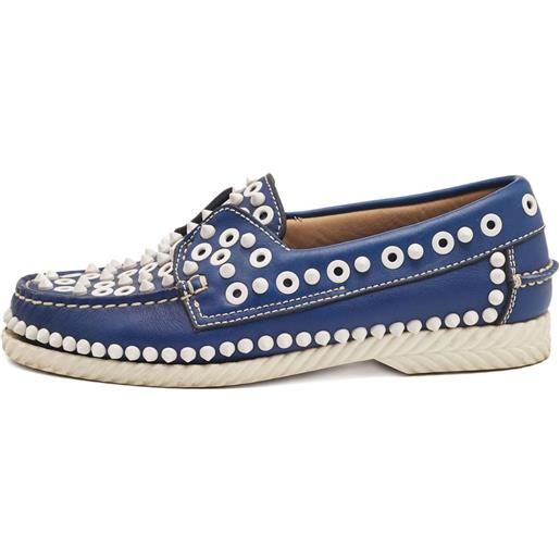 Christian Louboutin Pre-Owned - mocassini spikes grommets 2024 - donna - gomma/pelle/pelle - 36 - blu