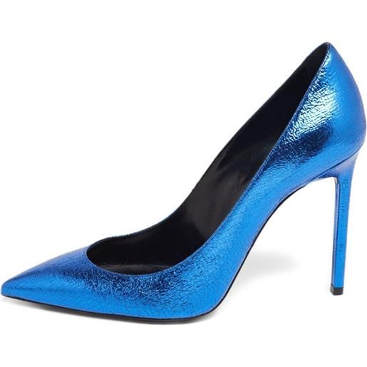 Saint Laurent Pre-Owned - pumps metallizzate 110mm - donna - pelle di vitello/pelle di vitello/pelle di vitello - 39 - blu
