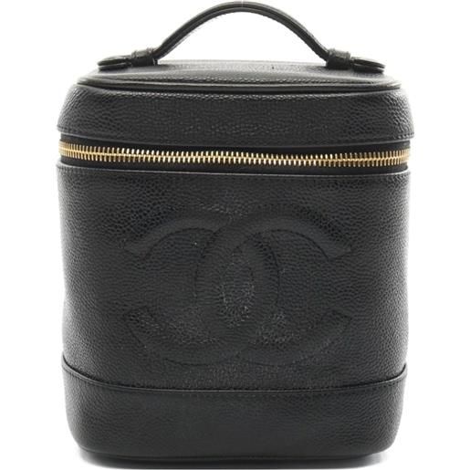 CHANEL Pre-Owned - trousse coco mark 2000-2002 - donna - pelle caviar - taglia unica - nero