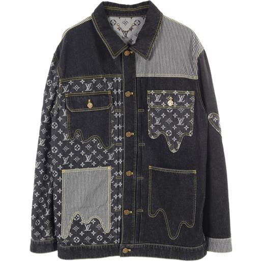 Louis Vuitton Pre-Owned - x nigo giacca denim crazy con monogramma anni 2010 - uomo - cotone - 54 - grigio
