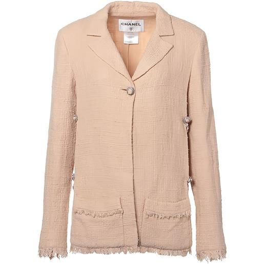 CHANEL Pre-Owned - giacca con bottoni coco anni 2010-2020 - donna - cotone - 40 - toni neutri