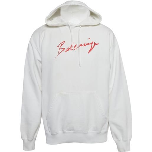 Balenciaga Pre-Owned - felpa con logo e cappuccio 2019 - uomo - cotone - m - grigio