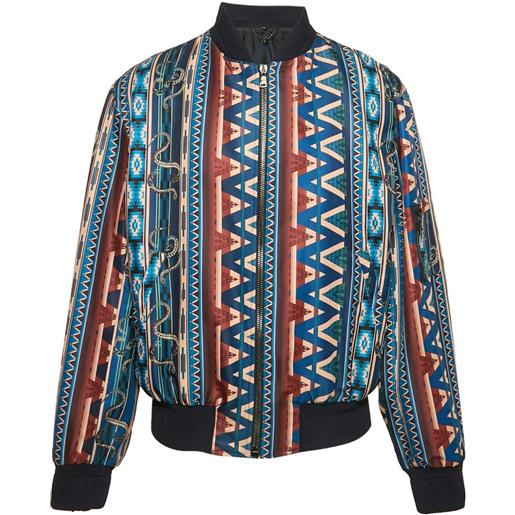 Roberto Cavalli Vintage - bomber con stampa - uomo - poliestere - xxxl - blu