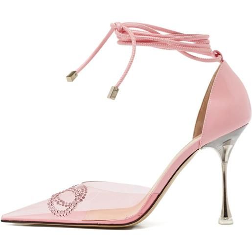 MACH & MACH - pumps con strass 100mm - donna - pvc/pvc/pelle di vitello/pelle di vitello/gomma - 39 - rosa